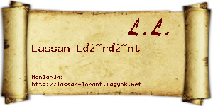 Lassan Lóránt névjegykártya