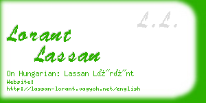 lorant lassan business card